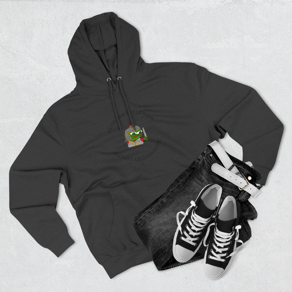 Civilian Rifleman Autist Legionnaire Hoodie, Cozy Fleece Sweatshirt, Unique Gift for Outdoor Enthusiasts, Casual Wear, Everyday Comfort