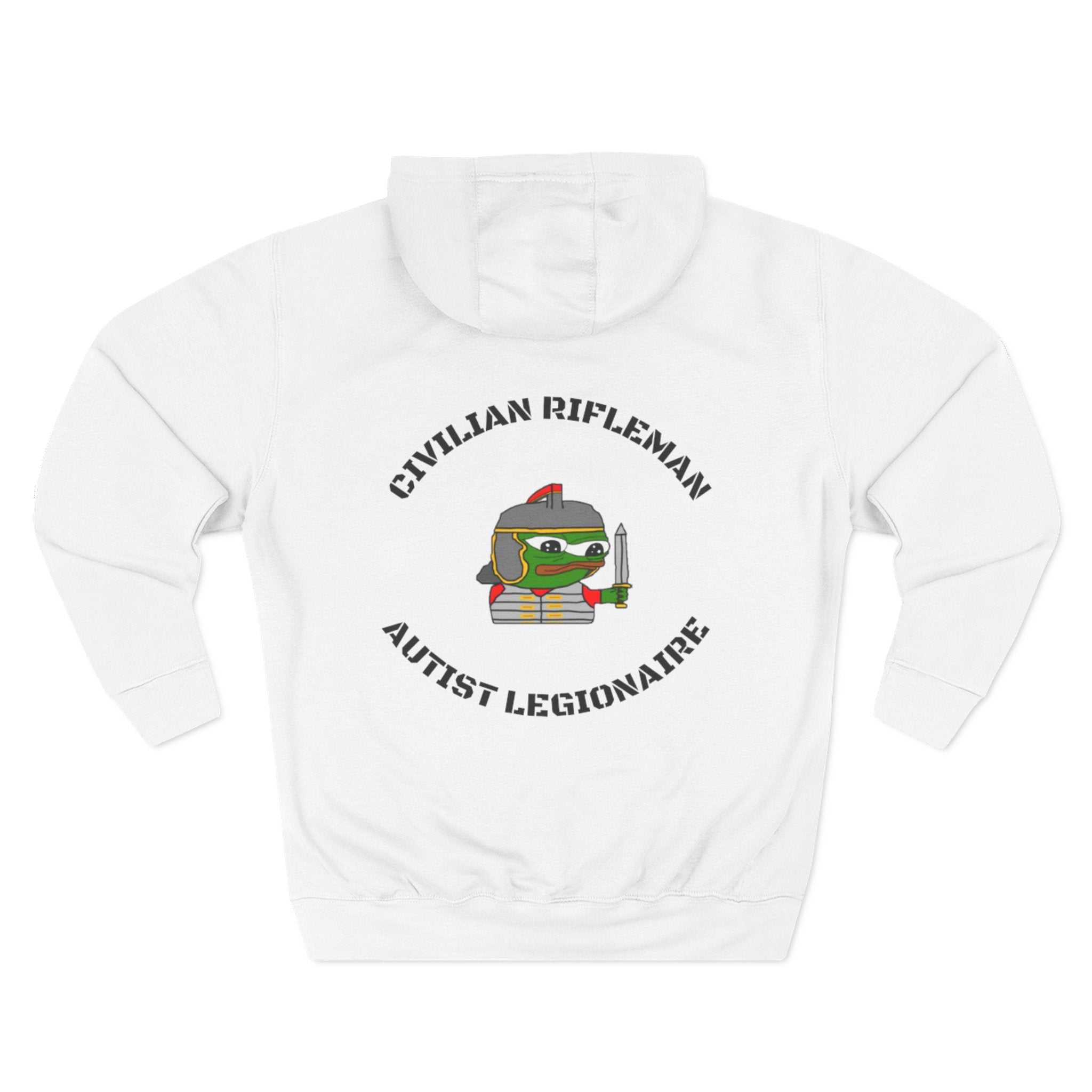 Civilian Rifleman Autist Legionnaire Hoodie, Cozy Fleece Sweatshirt, Unique Gift for Outdoor Enthusiasts, Casual Wear, Everyday Comfort