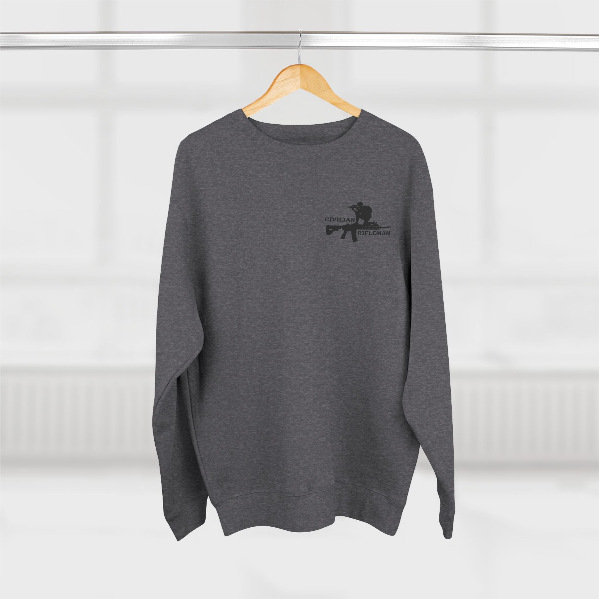 Unisex Crewneck Sweatshirt - Civilian Rifleman Graphic, Casual Wear for Gun Enthusiasts, Perfect for Gift Ideas, Comfortable Apparel [...]