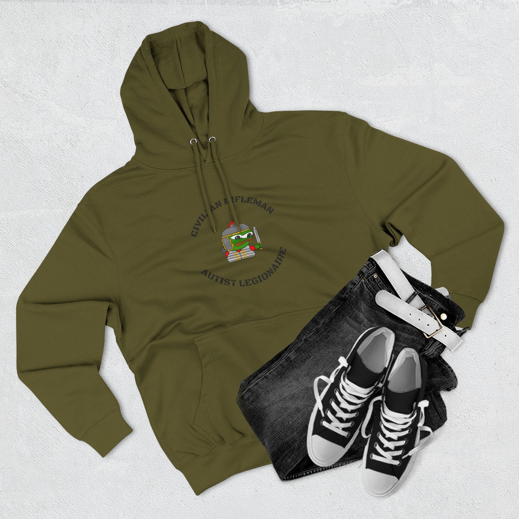 Civilian Rifleman Autist Legionnaire Hoodie, Cozy Fleece Sweatshirt, Unique Gift for Outdoor Enthusiasts, Casual Wear, Everyday Comfort