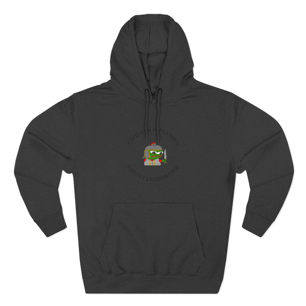 Civilian Rifleman Autist Legionnaire Hoodie, Cozy Fleece Sweatshirt, Unique Gift for Outdoor Enthusiasts, Casual Wear, Everyday Comfort