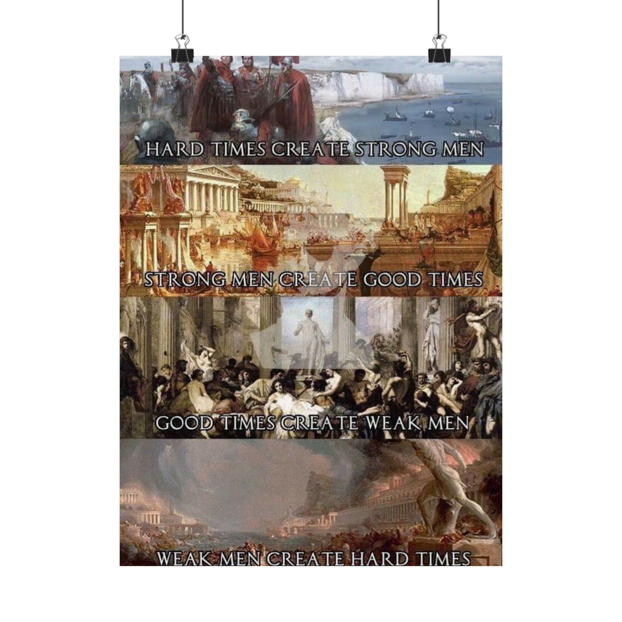 Matte Poster — "Hard Times Create Strong Men"