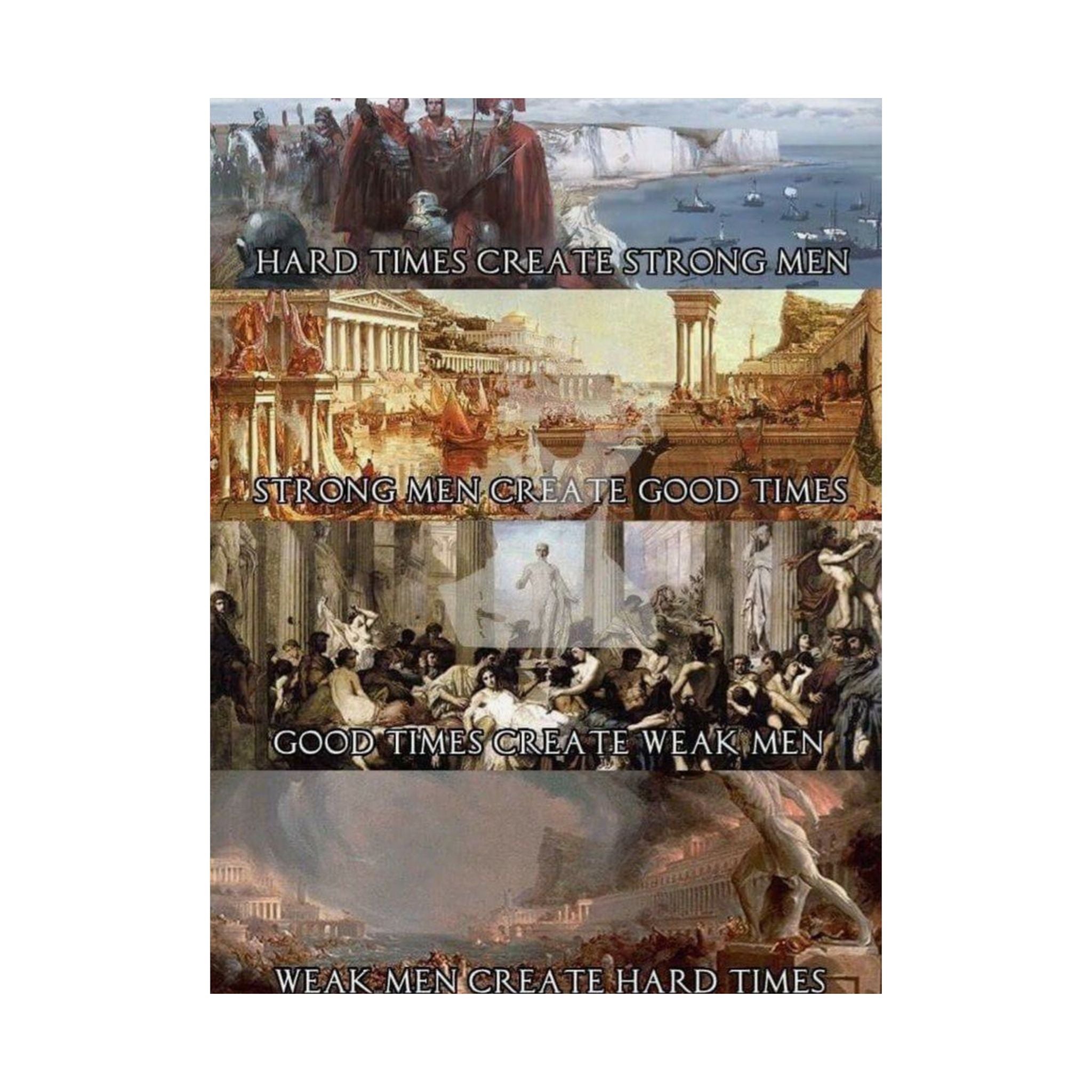Matte Poster — "Hard Times Create Strong Men"